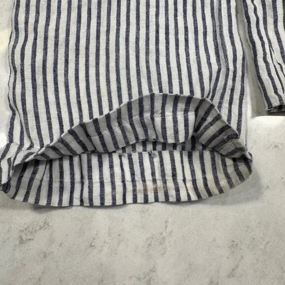 Chico’s Blue & White Striped 100% Linen Coastal Pants Chico's Size 0 Beach - Picture 10 of 16